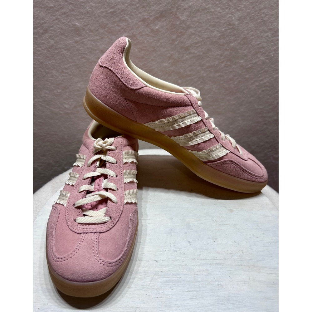 Adidas Gazelle Pink Suede Ruffle Stripe Sneakers Women US 8 IH0331